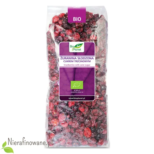 Żurawina suszona BIO, słodzona cukrem trzcinowym, ekologiczna 1 kg Żurawina suszona BIO, słodzona cukrem trzcinowym, ekologiczna 1 kg