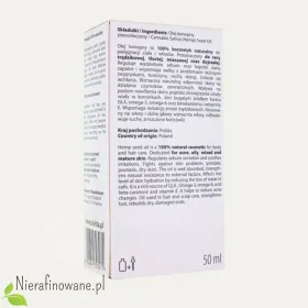 Olej nierafinowany kosmetyczny z konopi siewnej, 50 ml Ol'Vita - opis