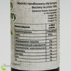 Olej Konopny, zimnotłoczony, Oleje Świecie 250 ml - wartości odżywcze