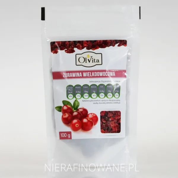 Żurawina Suszona - Owoce - Ol'Vita 100g Żurawina Suszona - Owoce - Ol'Vita 100g