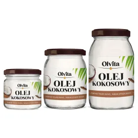 Olej Kokosowy Nierafinowany Ol'Vita | Zimnotłoczony, Nieoczyszczony | Sklep Online ze Zdrową Żywnością - Nierafinowane.pl