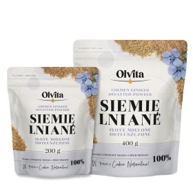 Siemię Lniane Złociste Odtłuszczone Mielone - Ol'Vita 200 i 400 g