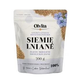 Siemię Lniane Złociste Odtłuszczone Mielone - Ol'Vita 200 i 400 g