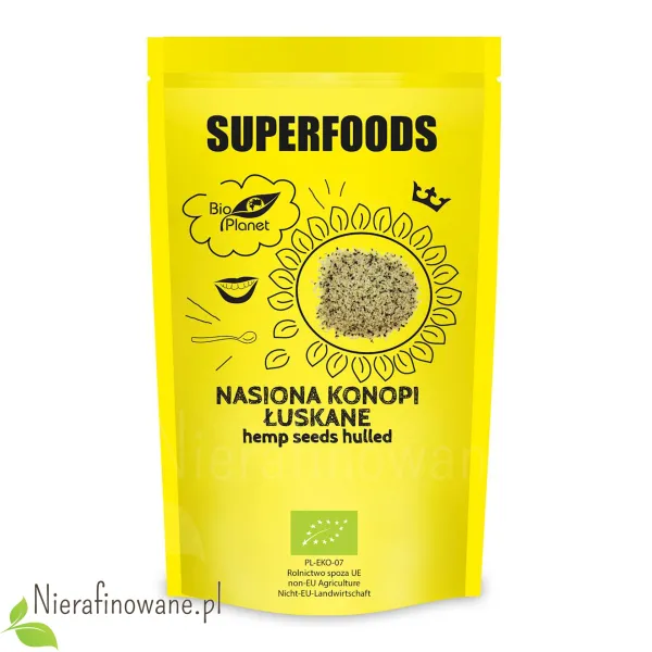Nasiona konopi BIO, łuskane, Bio Planet