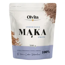 Mąka Lniana Odłuszczona - Ol'Vita 250g | do ciast, chleba, wypieków, naleśników | dobra cena | sklep online ze Zdrową Żywnością