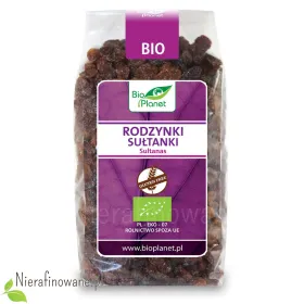 Rodzynki Sułtanki bezglutenowe, ekologiczne, Bio Planet
