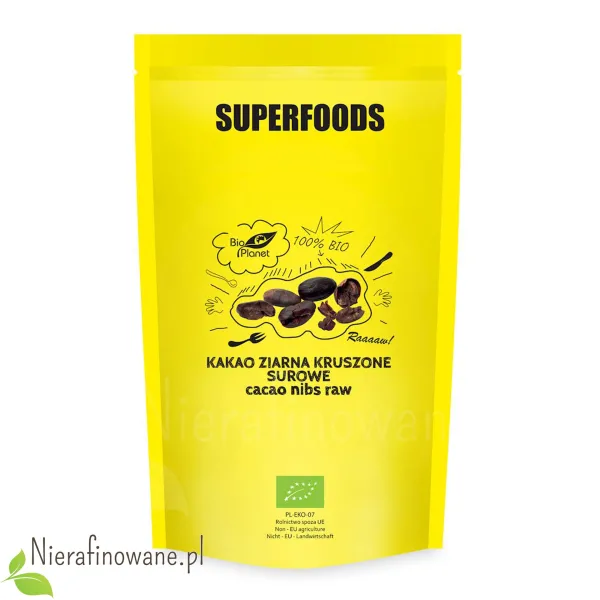 Kakao BIO, ziarna kruszone, surowe, Bio Planet