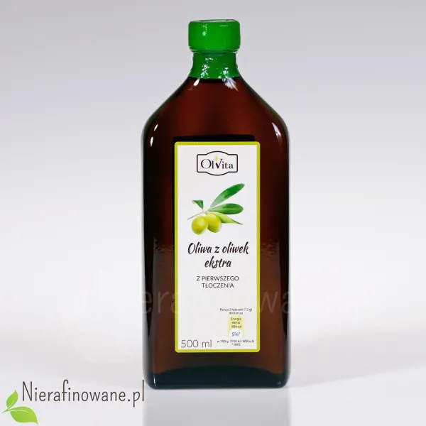 Oliwa z Oliwek Extra z pierwszego tłoczenia, zimnotłoczona Ol'Vita 500 ml Oliwa z Oliwek Extra z pierwszego tłoczenia, zimnotłoczona Ol'Vita 500 ml