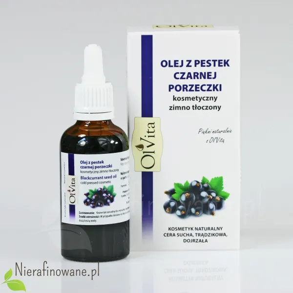 Olej z pestek Czarnej Porzeczki - kosmetyczny, zimnotłoczony Ol'Vita 50 ml Olej z pestek Czarnej Porzeczki - kosmetyczny, zimnotłoczony Ol'Vita 50 ml