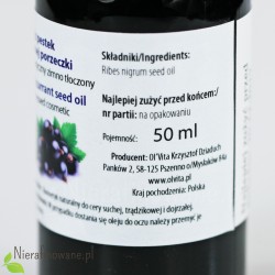 Olej z pestek Czarnej Porzeczki - kosmetyczny, zimnotłoczony Ol'Vita 50 ml