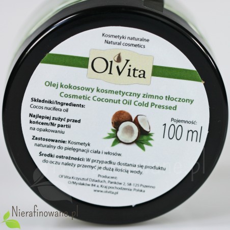 Olej kokosowy zimnotłoczony Ol'Vita - 200 ml