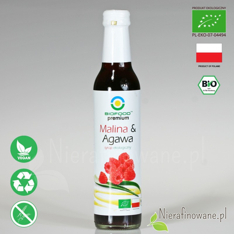 Syrop Malina / Agawa, ekologiczny, Biofood