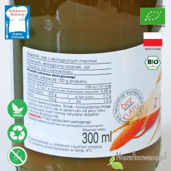 Sok z Marchwi Kiszonej, ekologiczny, BioFood - 300 ml