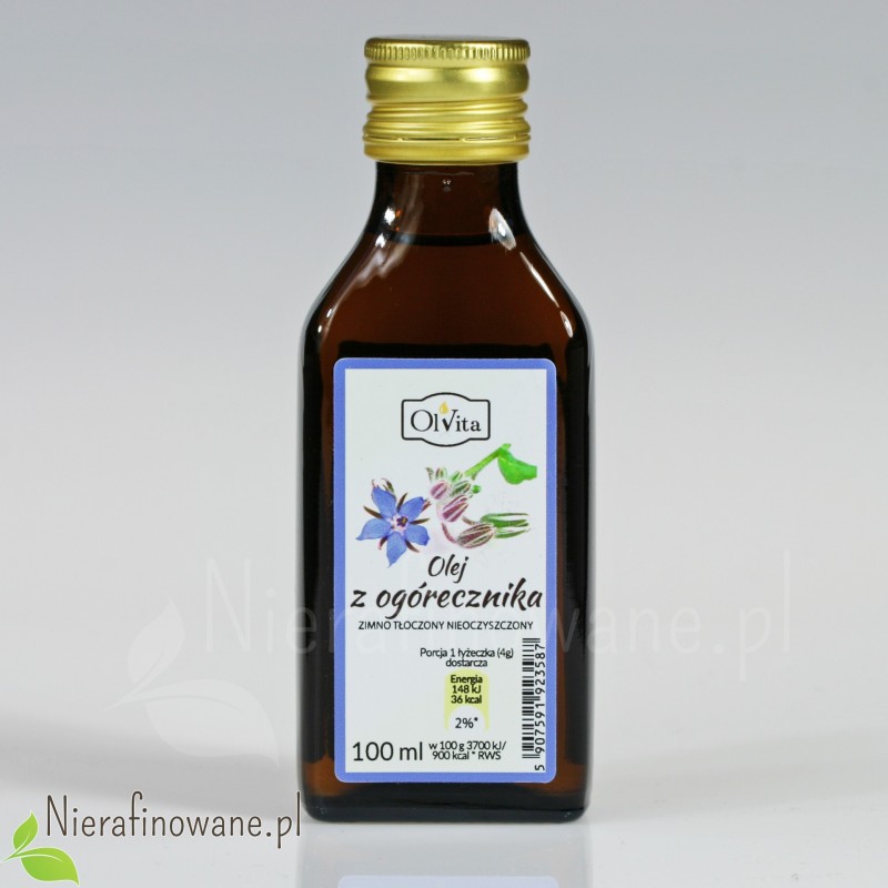Olej z nasion ogórecznika spożywczy zimnotłoczony, nieoczyszczony - Ol'Vita - 100 ml