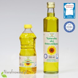 Olej słonecznikowy zimnotłoczony Oleje Świecie - 500 ml, butelka plastikowa