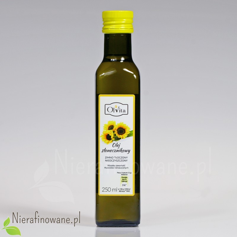 Olej słonecznikowy zimnotłoczony nieoczyszczony Ol'Vita - 250 ml