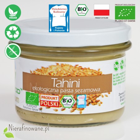 Masło sezamowe, pasta Tahini - ekologiczne - BioFood, 180 g